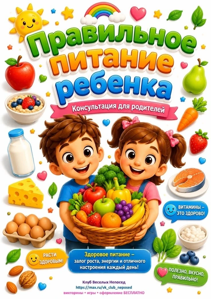 📌👨‍👩‍👧‍👦Консультация для родителей
"Правильное питание дошкольников"