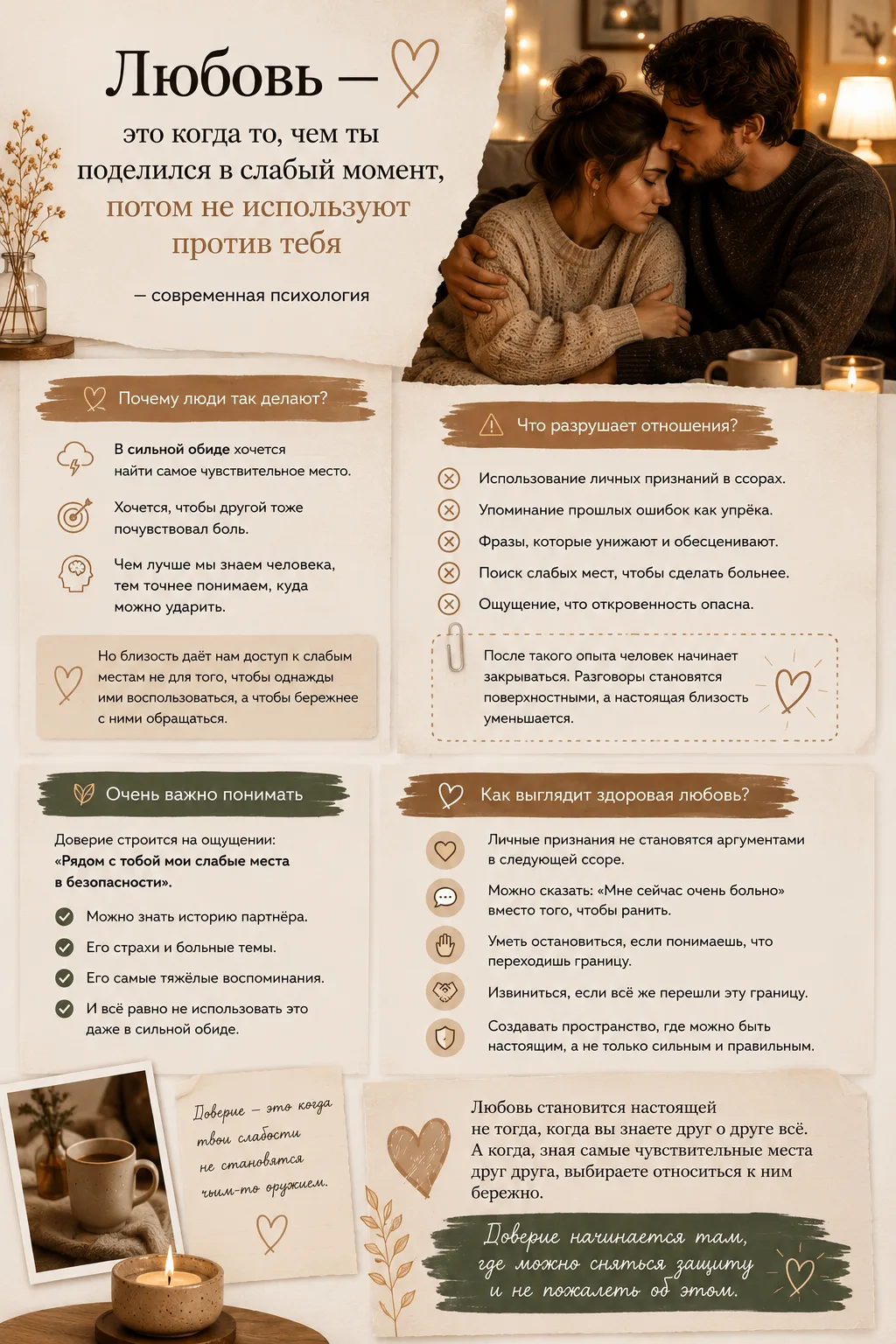 ✨ «Любовь — это когда то, чем ты поделился в слабый момент, потом не используют против ...