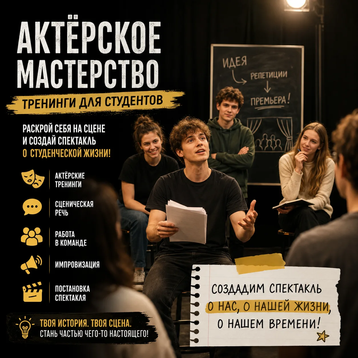 🎭 Стань героем спектакля о студенческой жизни!