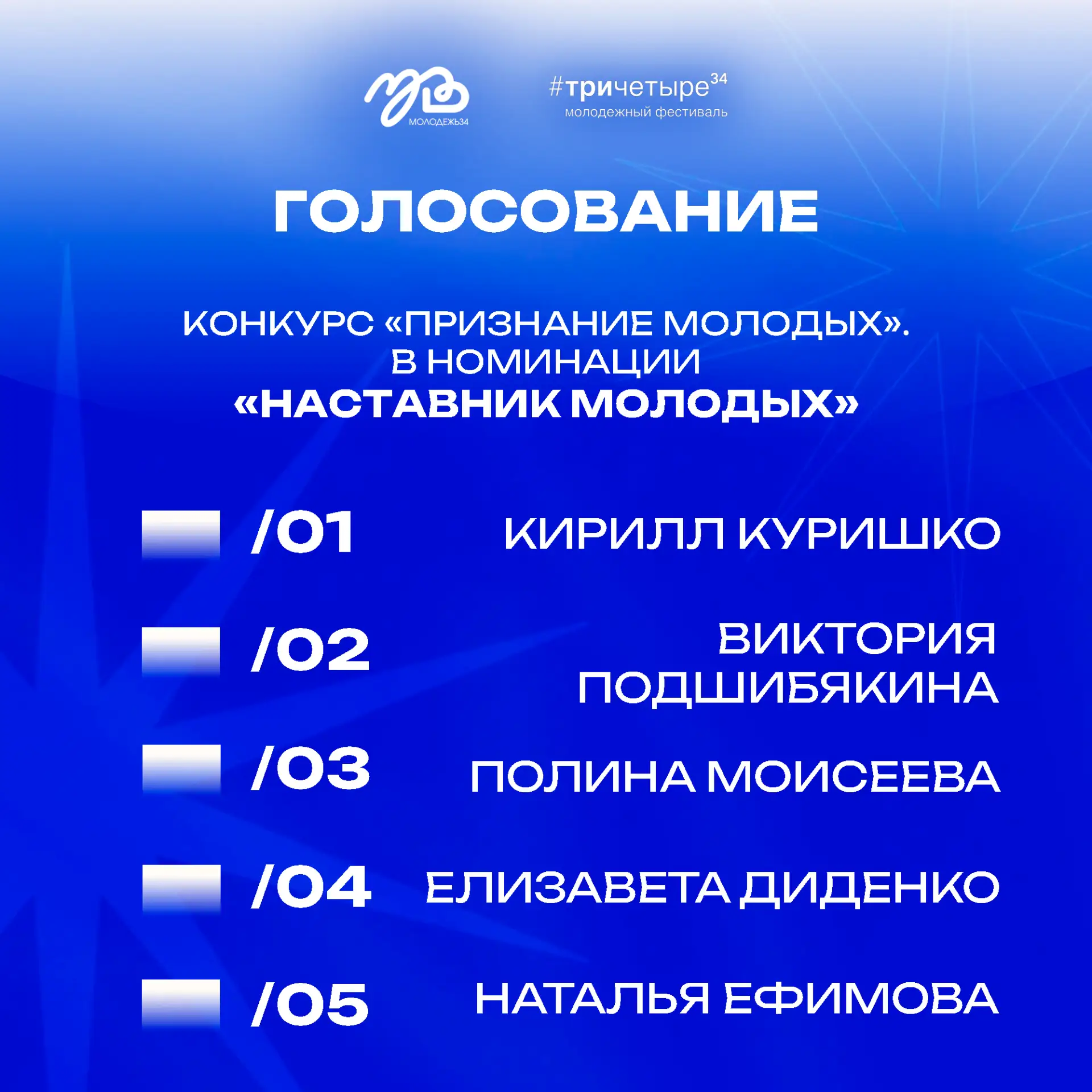 Заключительная номинация в голосовании конкурса «Признание молодых» 💪