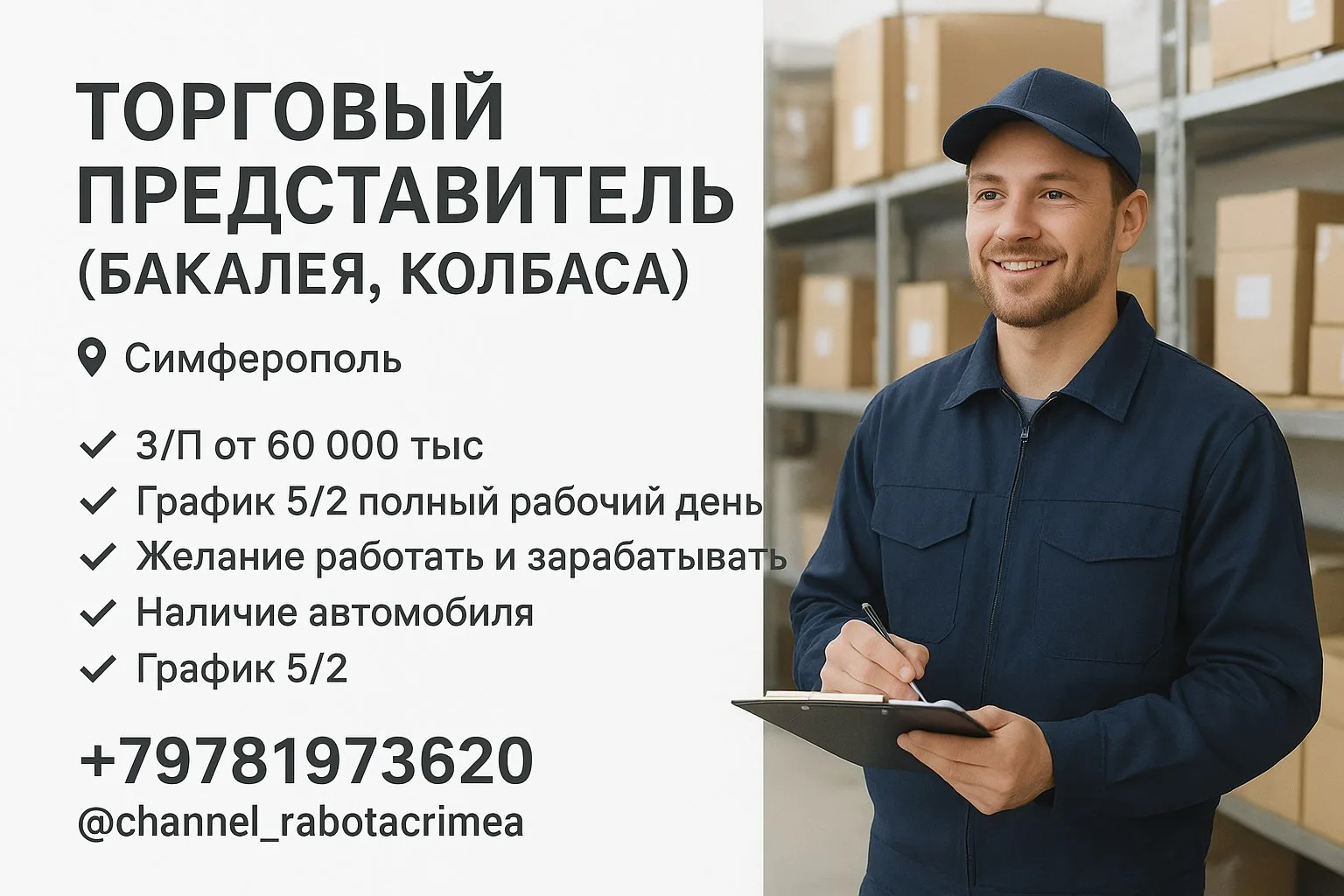 🔊 ТОРГОВЫЙ ПРЕДСТАВИТЕЛЬ (БАКАЛЕЯ, КОЛБАСА)