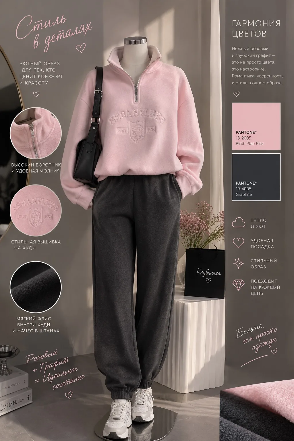 РОЗОВЫЙ + ГРАФИТ = СОЧЕТАНИЕ, КОТОРОЕ ЗАБИРАЕТ СЕРДЦЕ 💗🖤