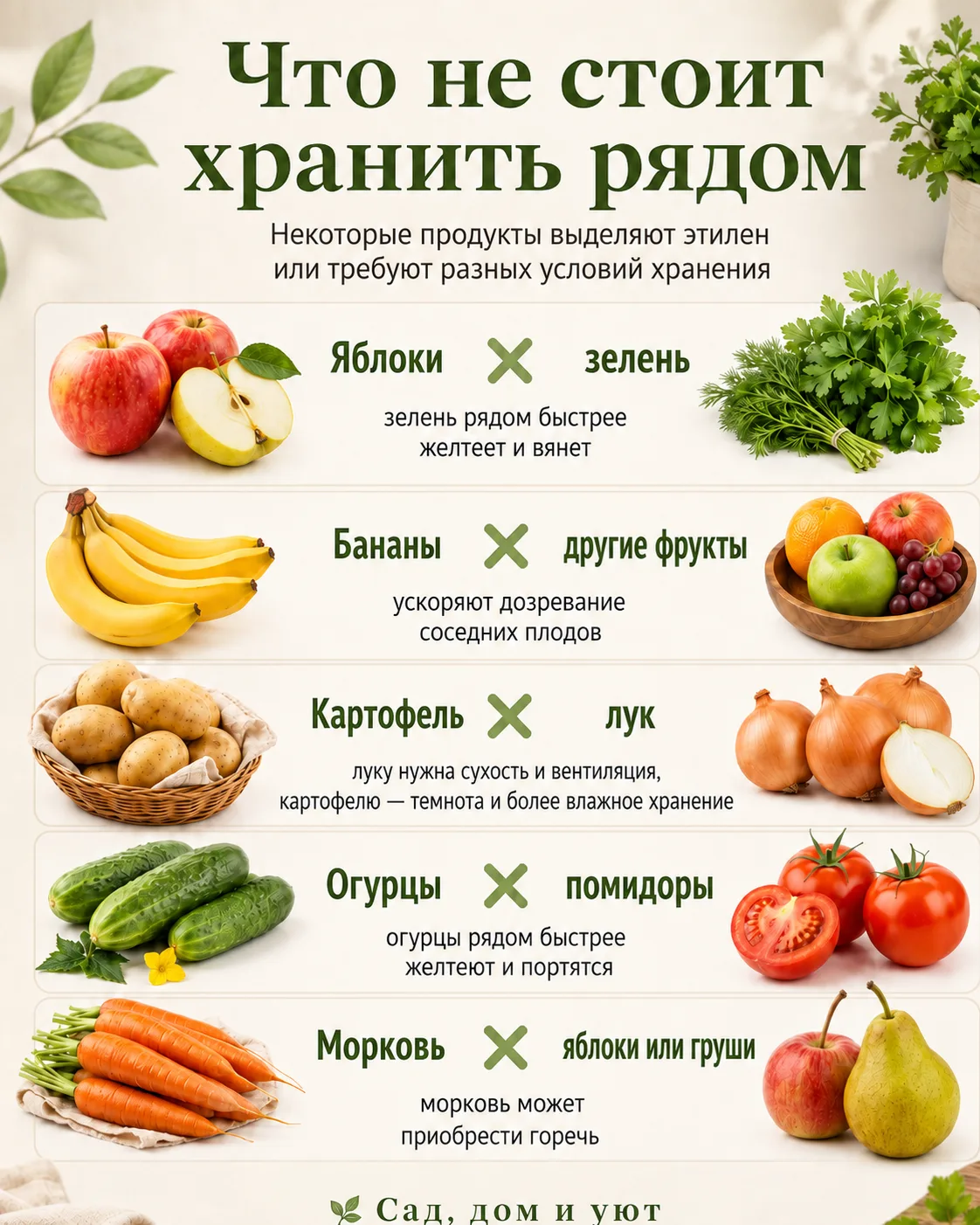 Неудачное соседство на кухне

Собрали сочетания, которые лучше держать подальше друг от друга. 
Сохр
