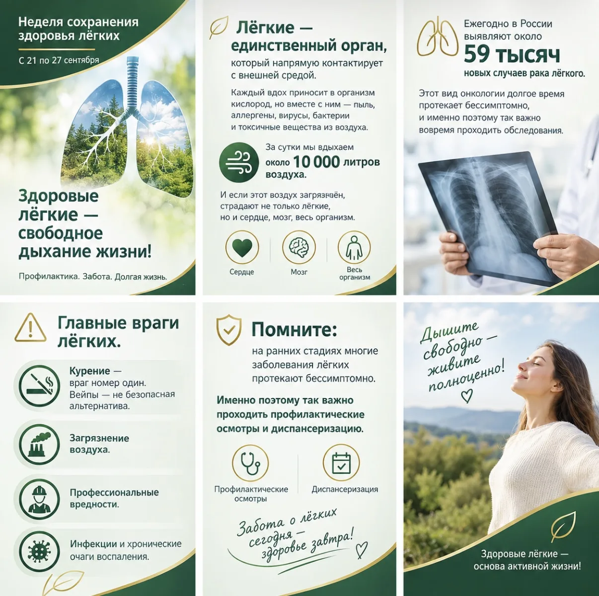 Неделя сохранения здоровья лёгких стартовала с 21 по 27 сентября