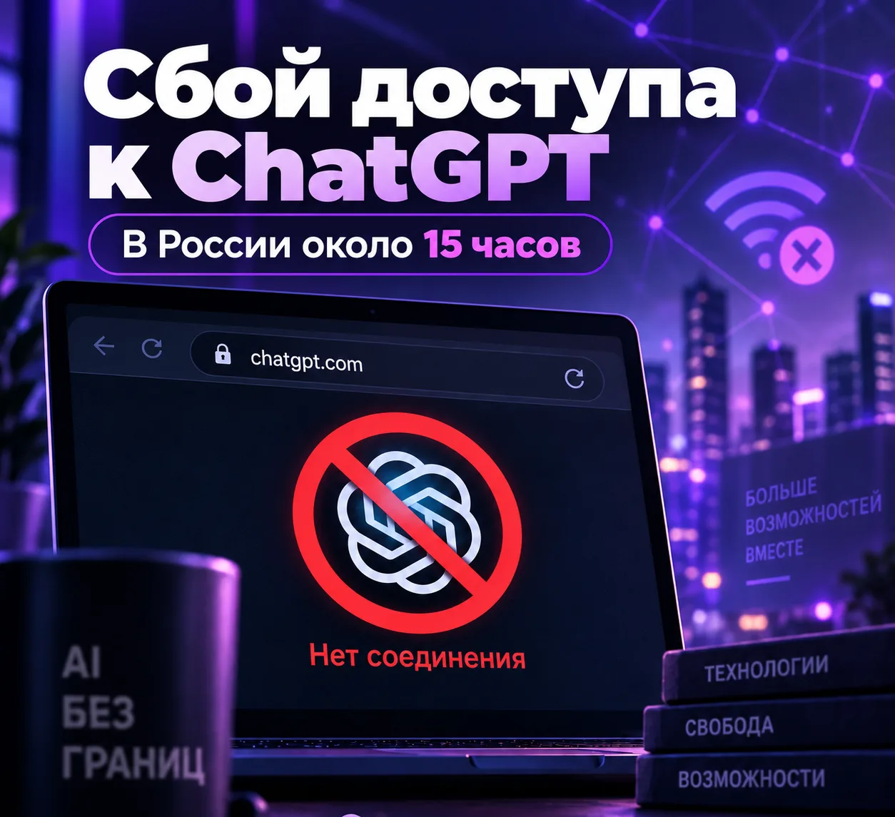 🚫 ChatGPT в России не открывался около 15 часов. Это была блокировка?