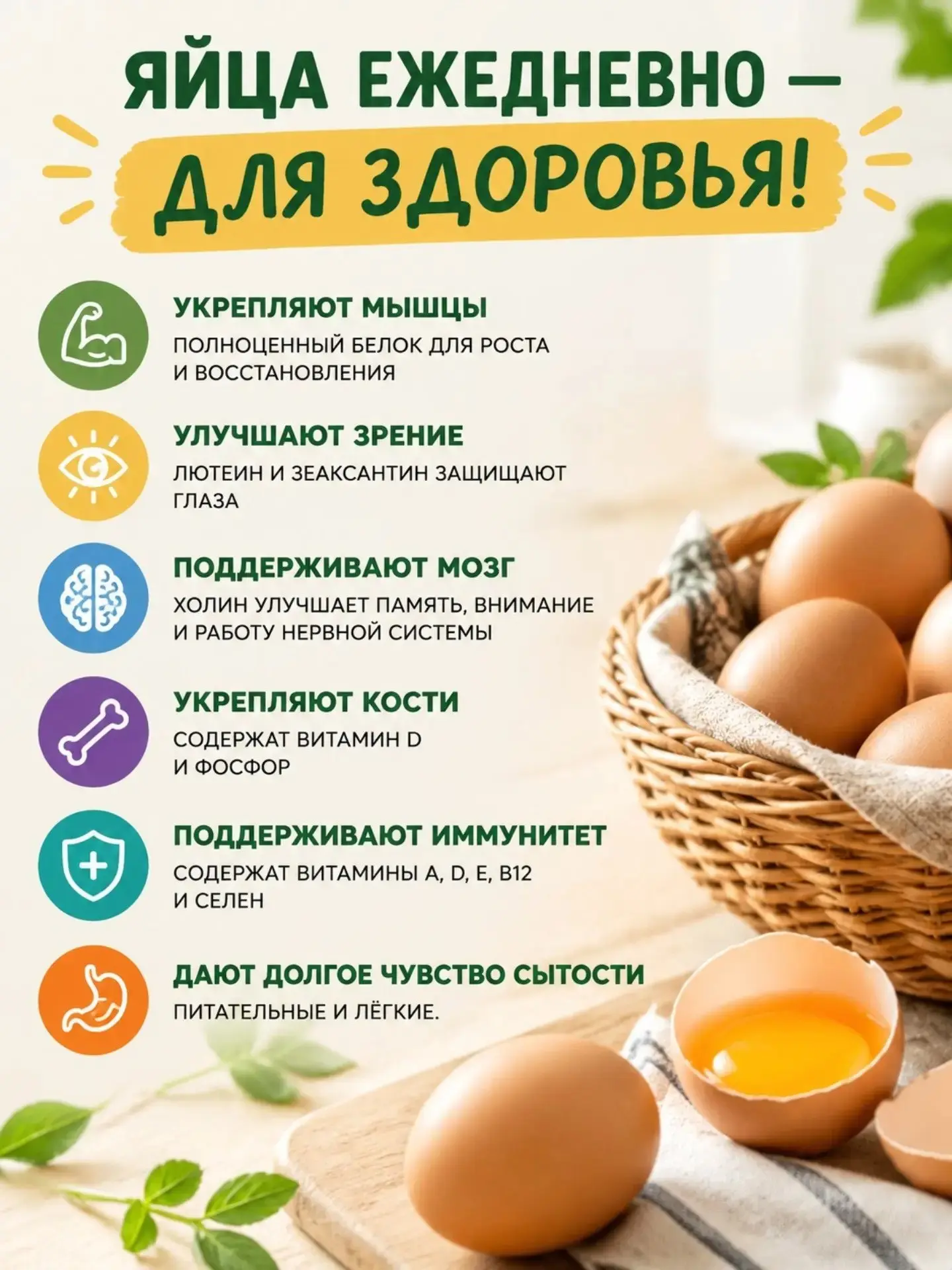 Яйца для ежедневного здоровья