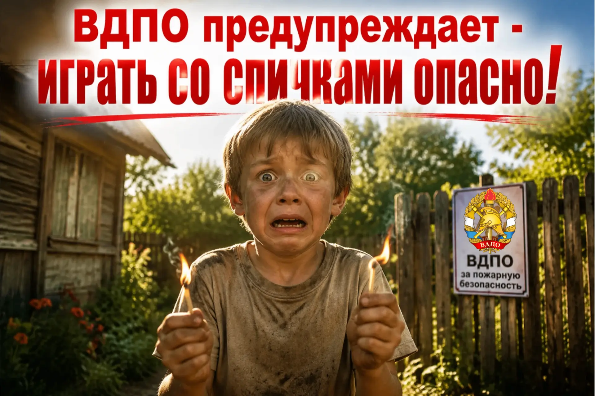 ❗️Детская шалость с огнём — большая беда!