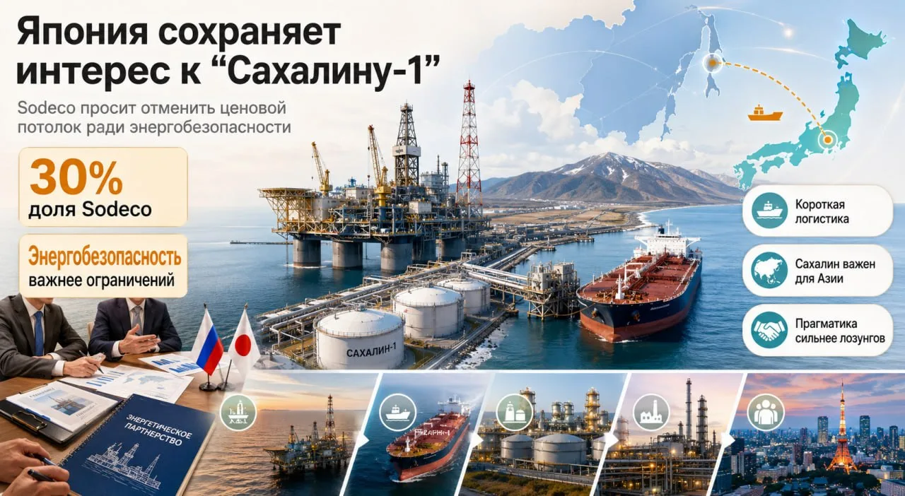 Японская Sodeco, переоформляющая 30% долю в проекте «Сахалин-1», попросила свое правительство отмени