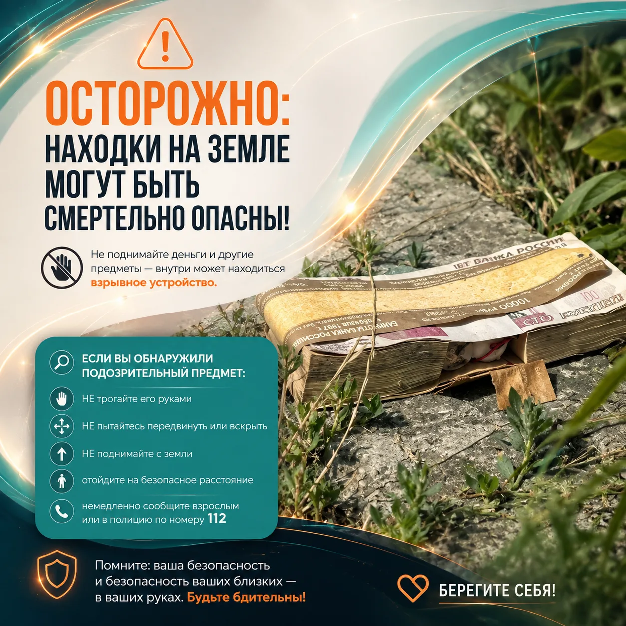 ⚠️ ОСТОРОЖНО: НАХОДКИ НА ЗЕМЛЕ МОГУТ БЫТЬ СМЕРТЕЛЬНО ОПАСНЫ!