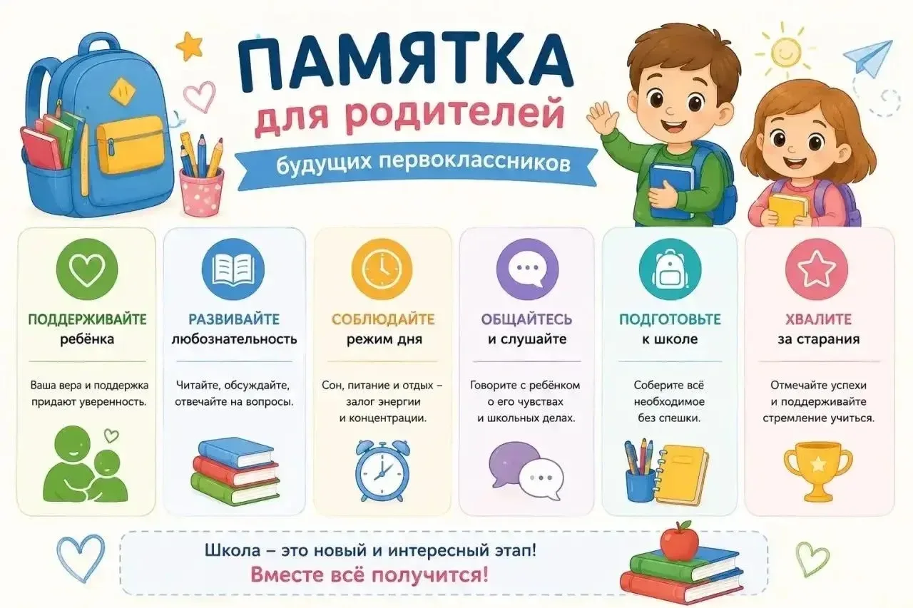 Памятка для родителей будущих первоклассников