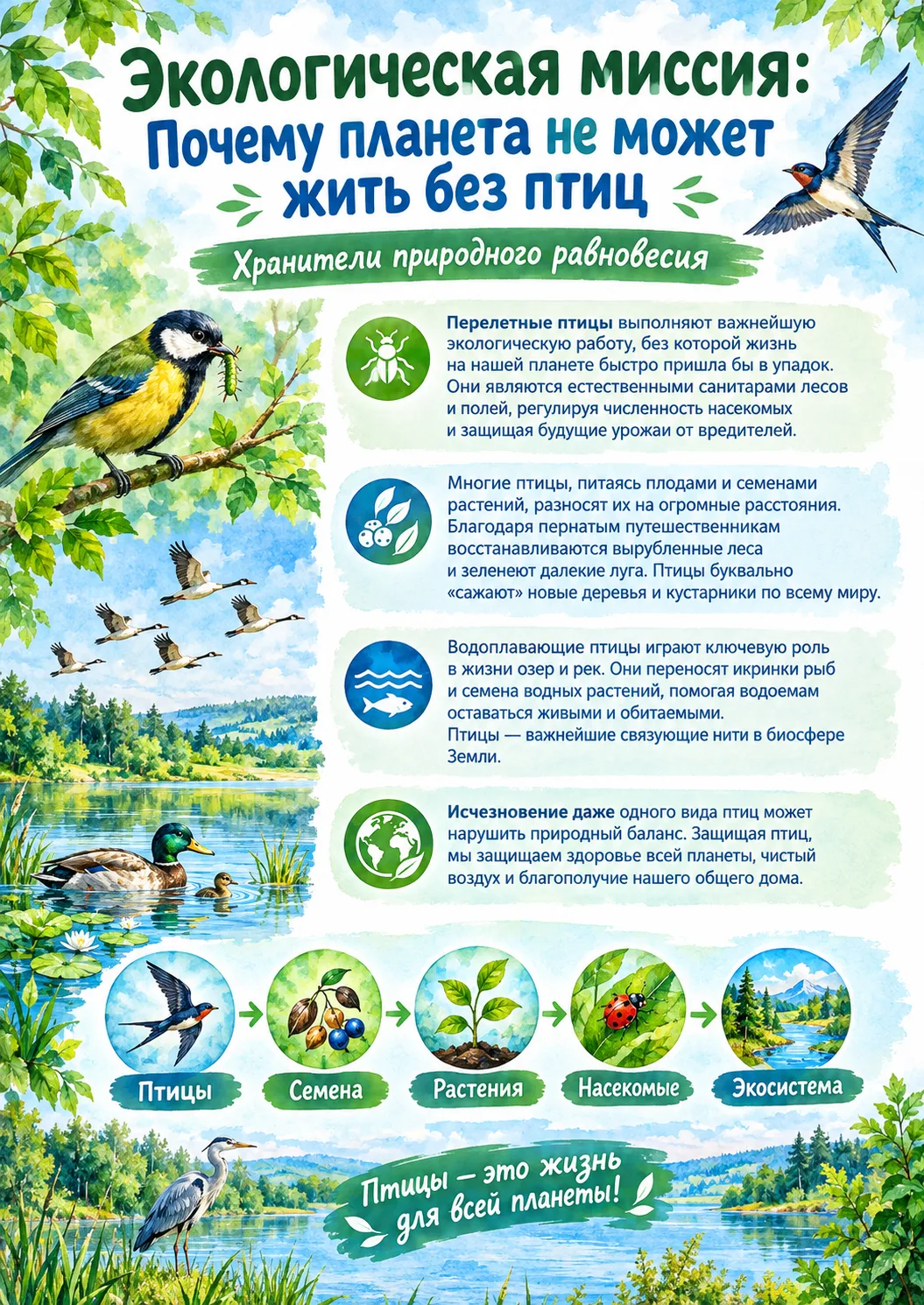 🦆10 октября. Всемирный день перелетных птиц. 🐦 Часть 1