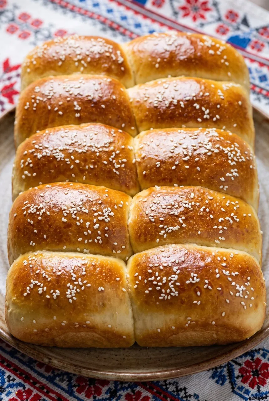 СДОБНЫЕ БУЛОЧКИ С ПОВИДЛОМ И КУНЖУТОМ — МЯГКОЕ ТЕСТО НА ЖЕЛТКАХ И РУМЯНАЯ КОРОЧКА К ЧАЮ