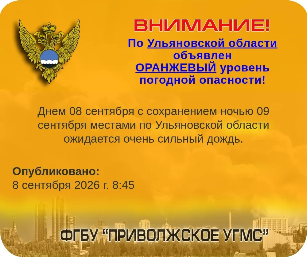 Погодное предупреждение по Ульяновской области