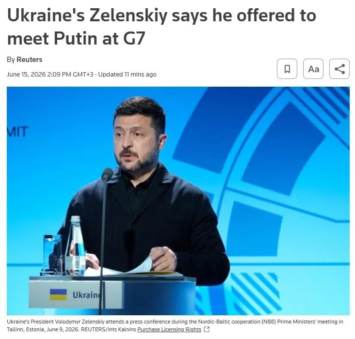 Фашист Зеленский заявил, что предложил Путину встретиться на саммите G7 во Франции на этой неделе
«М