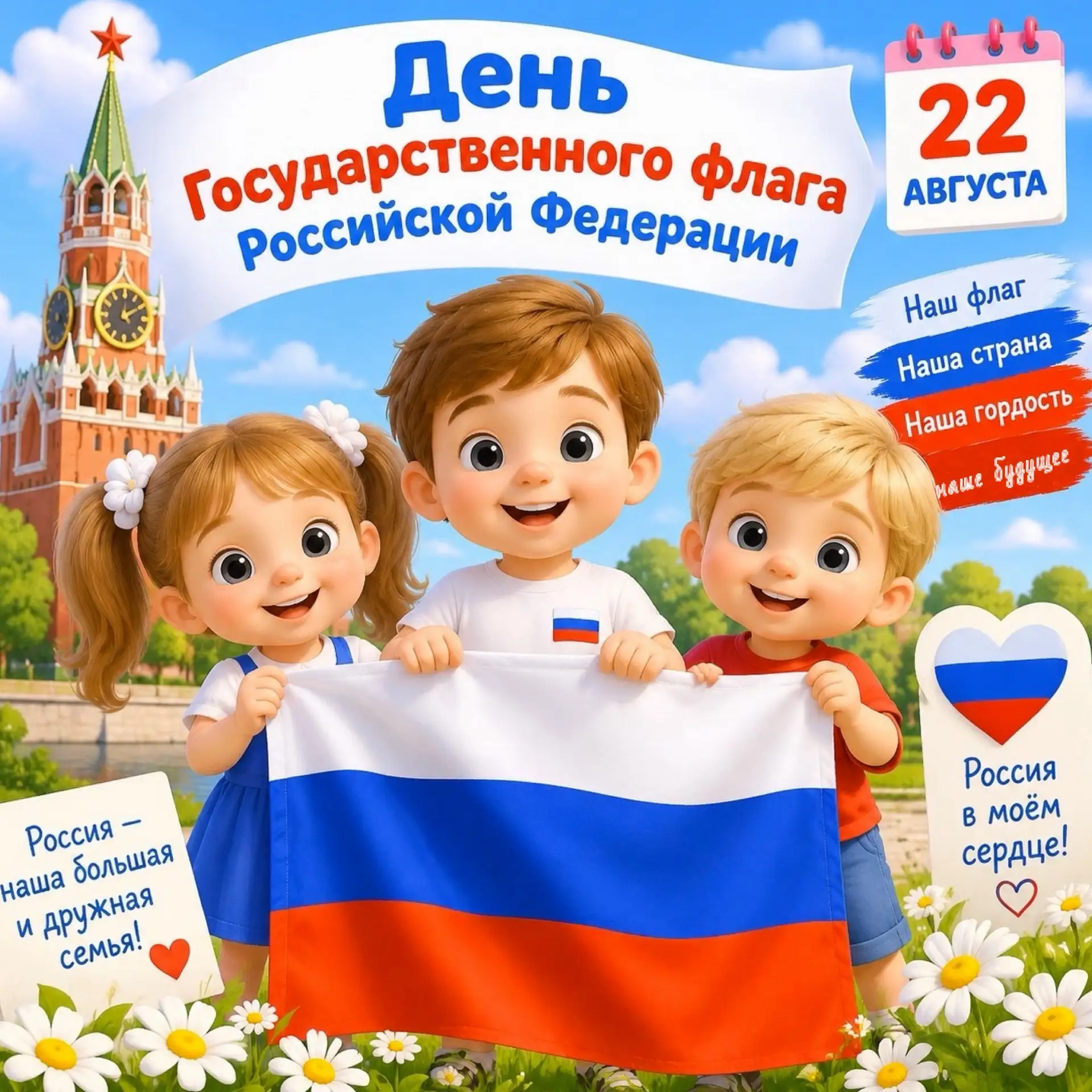 Разноцветный флаг России —