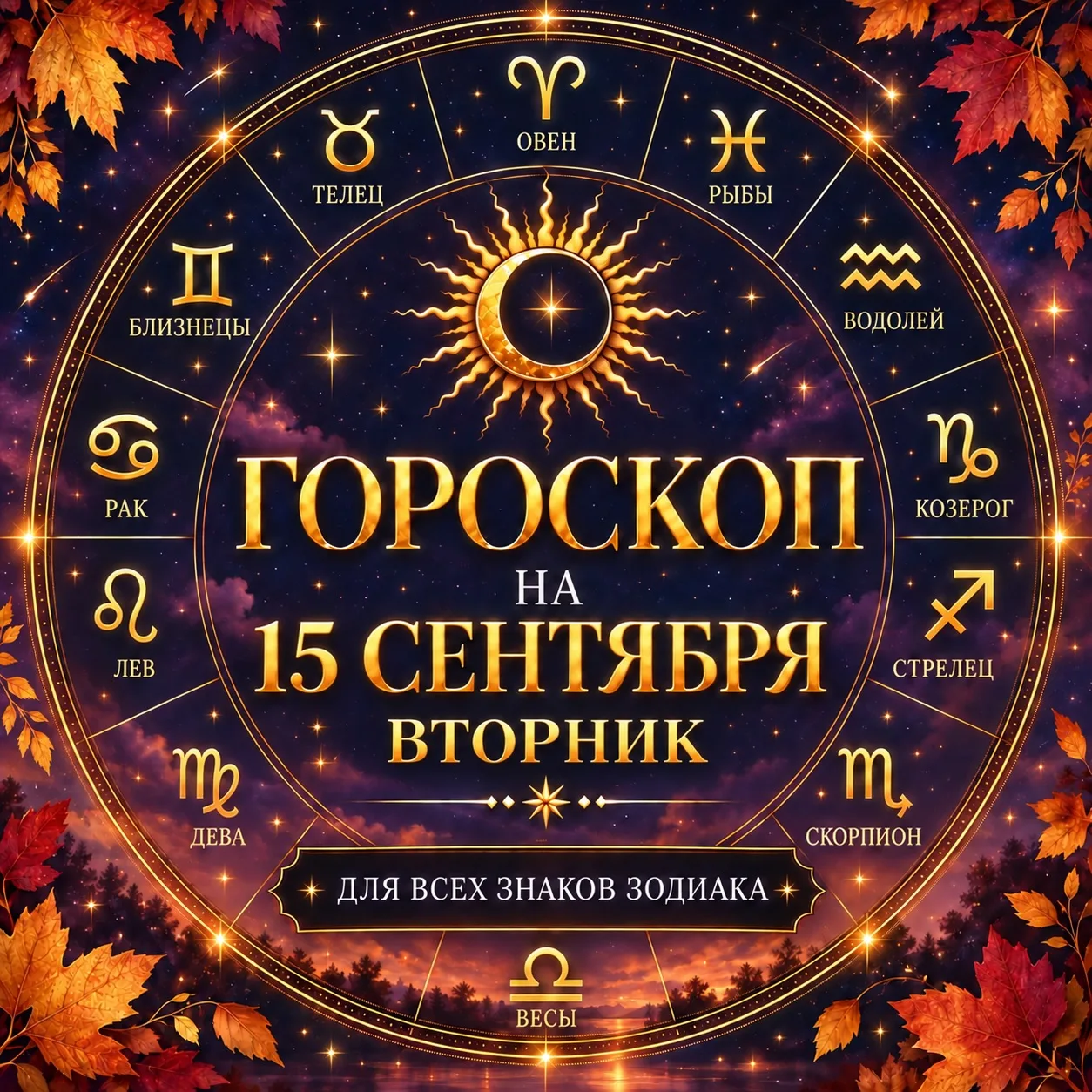 ⭐️Гороскоп на 15 сентября, вторник 🍂