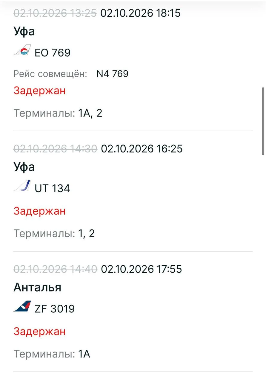 В аэропорту Казани наблюдаются массовые задержки рейсов