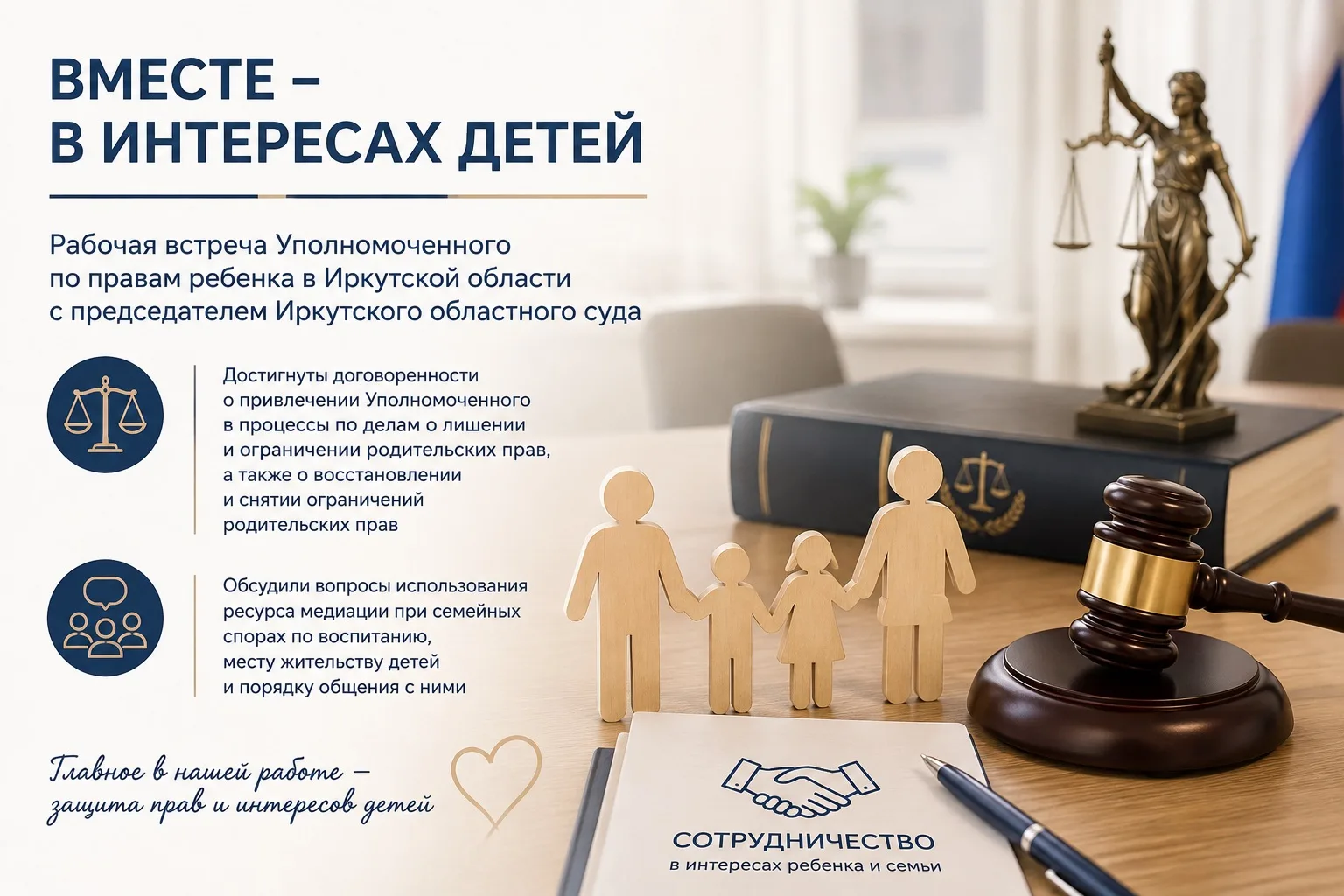 Состоялась рабочая встреча с председателем Иркутского областного суда

В ходе конструктивного диалог