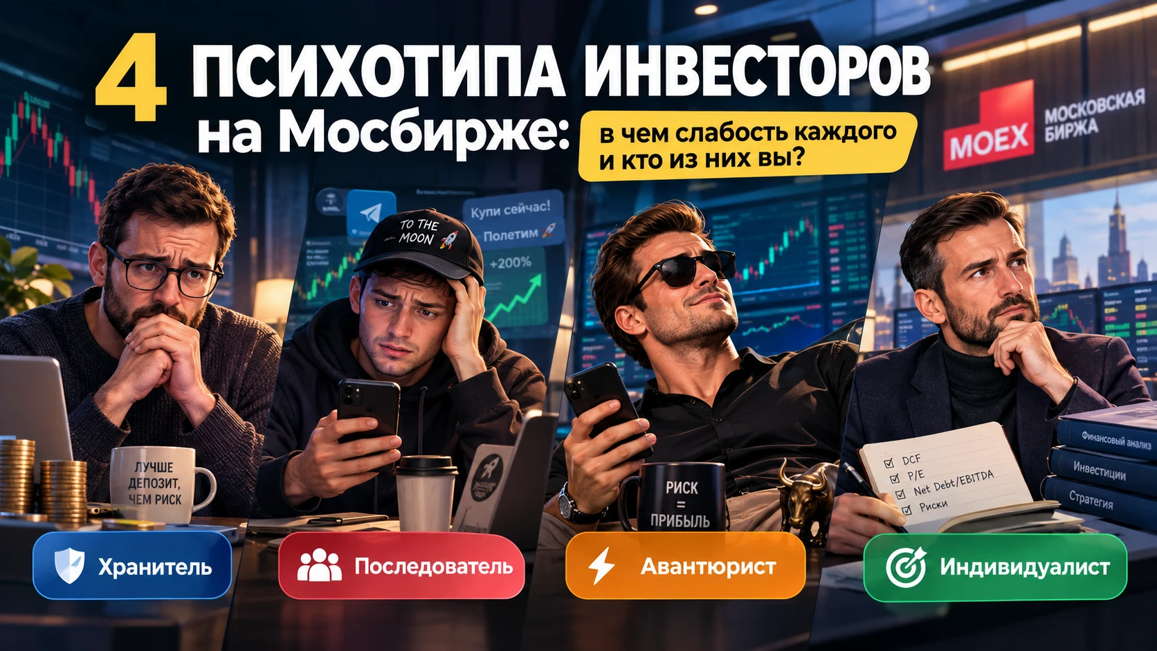 4 психотипа инвесторов на Мосбирже, кто из них вы?