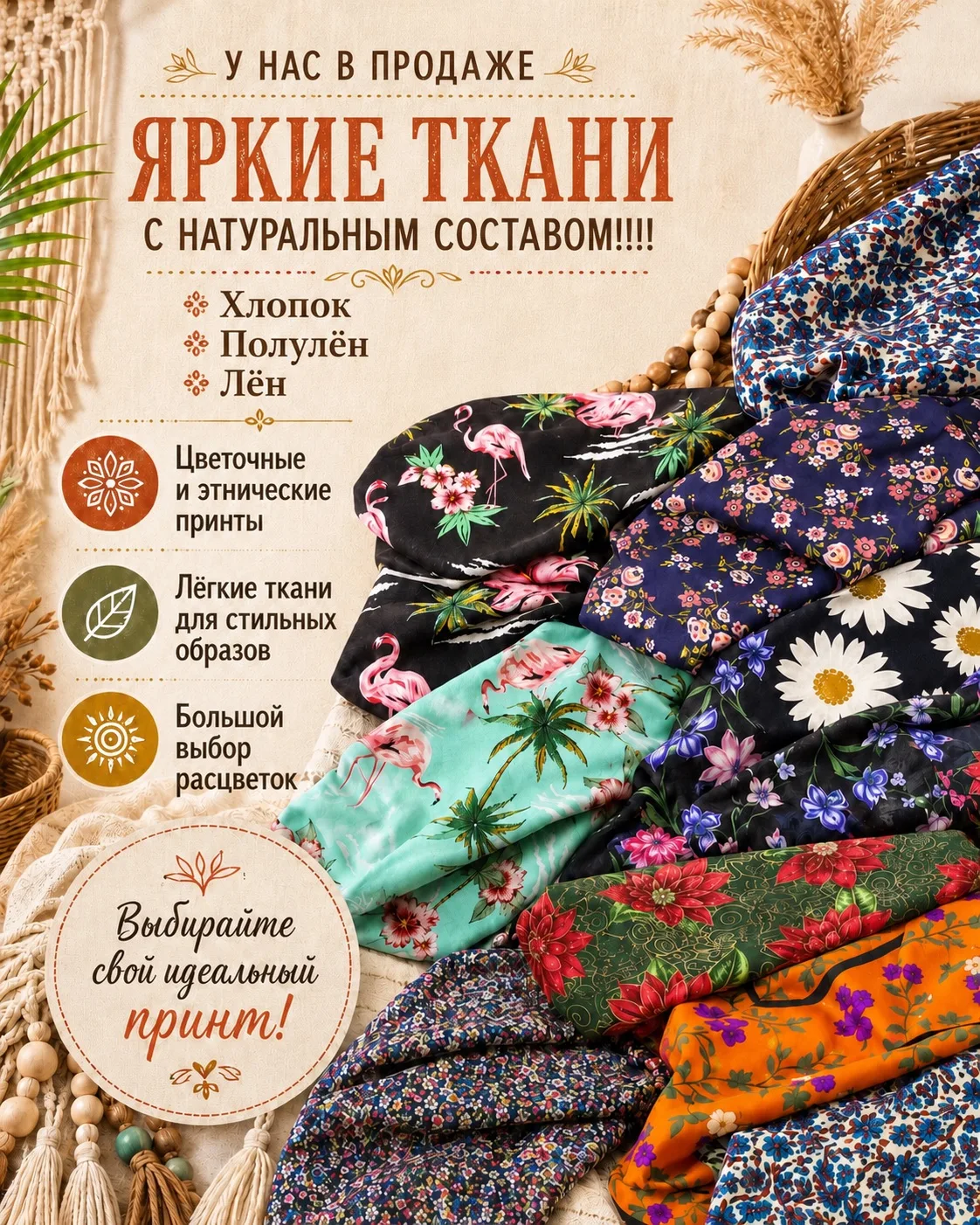🌿 ТКАНИ С НАТУРАЛЬНЫМ СОСТАВОМ — УЖЕ В ПРОДАЖЕ!