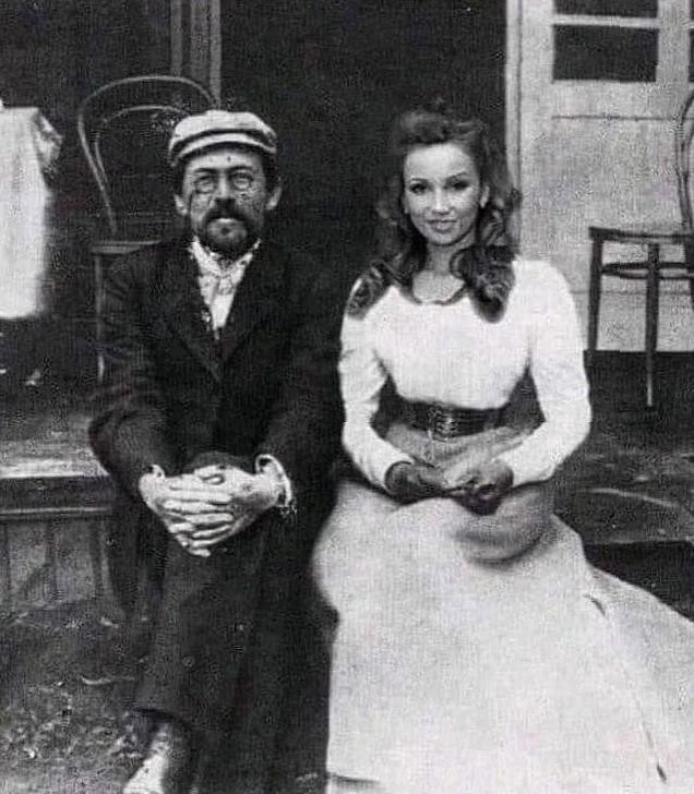 Чеховы — Антон и Анфиса в Ялте, 1899.