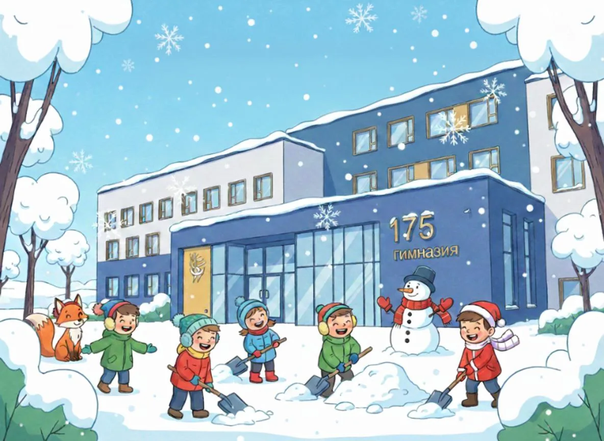 🐻‍❄️Приглашаем помочь в уборке снега! ❄️  Давайте вместе сделаем территорию нашей гимназии чистой и 