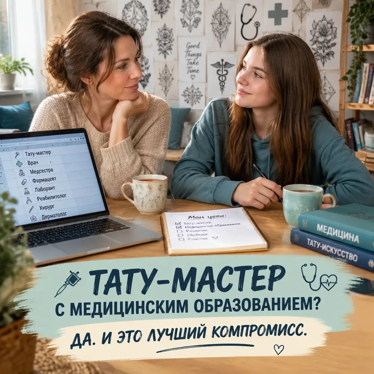 Дочь хочет быть тату-мастером. А я хочу, чтобы у неё было образование