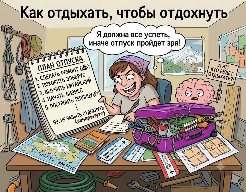 Лекция «Как отдыхать, чтобы отдохнуть?»
 
Устали ещё до того, как отпуск закончился? Знакомо!
Давайт