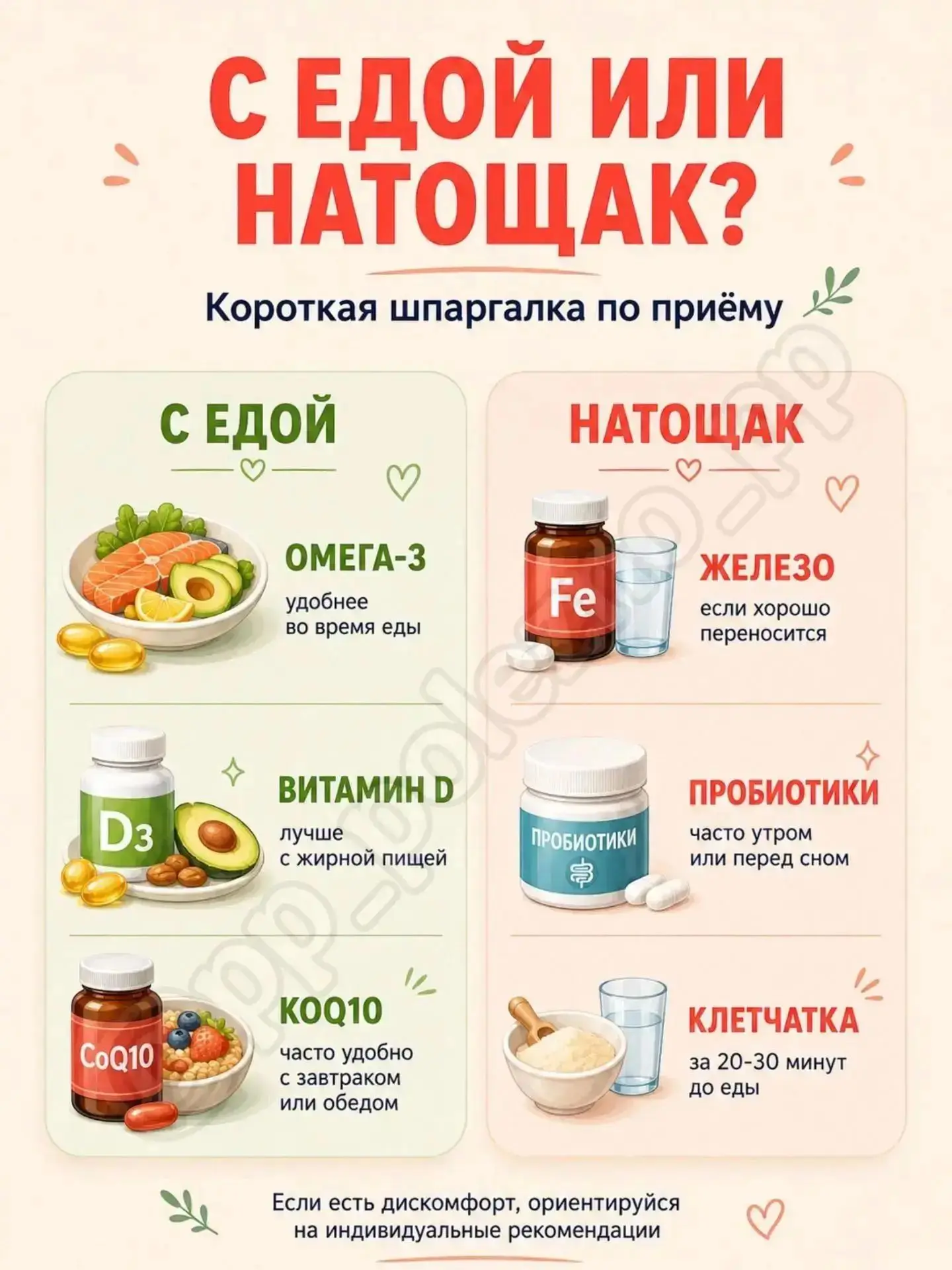 Добавки могут работать по-разному в зависимости от времени приёма, еды и сочетания с др...