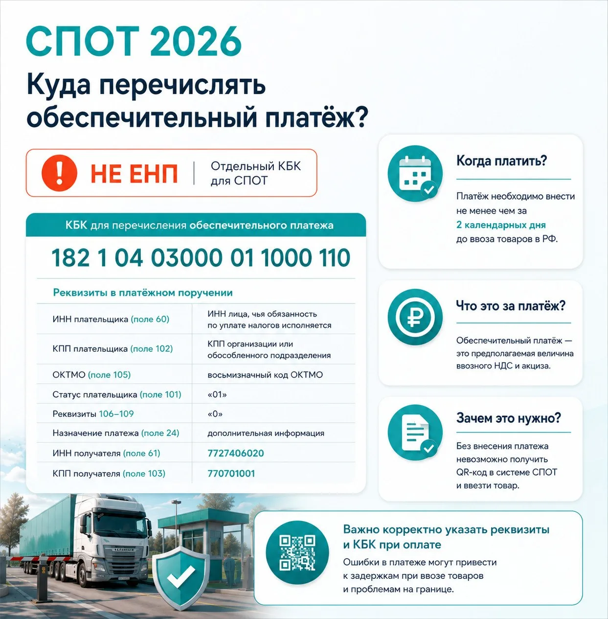 ⚠️ ФНС напомнила, как перечислять обеспечительный платёж по СПОТ