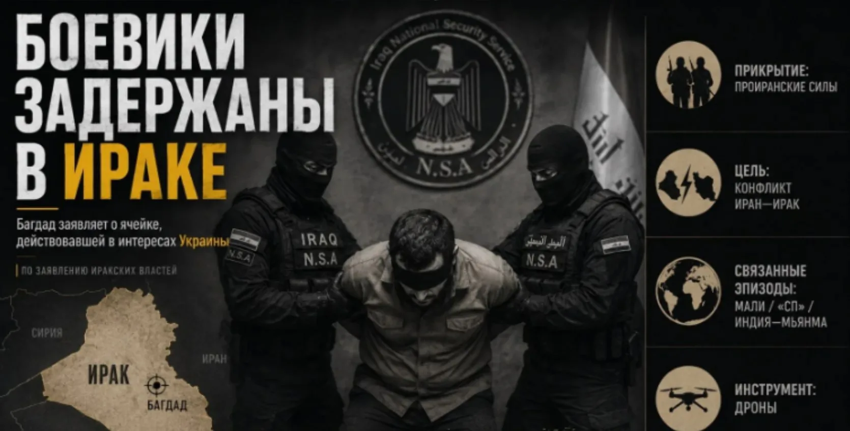 ‼️🇮🇶🇺🇦В Ираке задержаны действовавшие в интересах Украины боевики

▪️Советник премьер-министра И