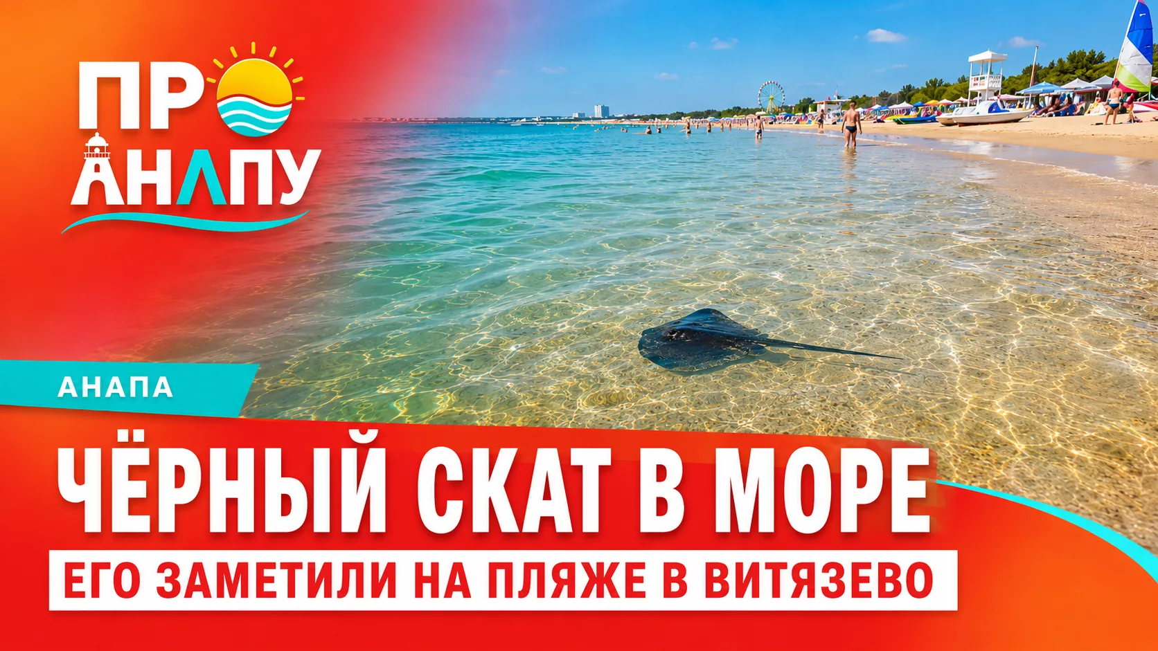 В Витязево у берега заметили чёрного ската