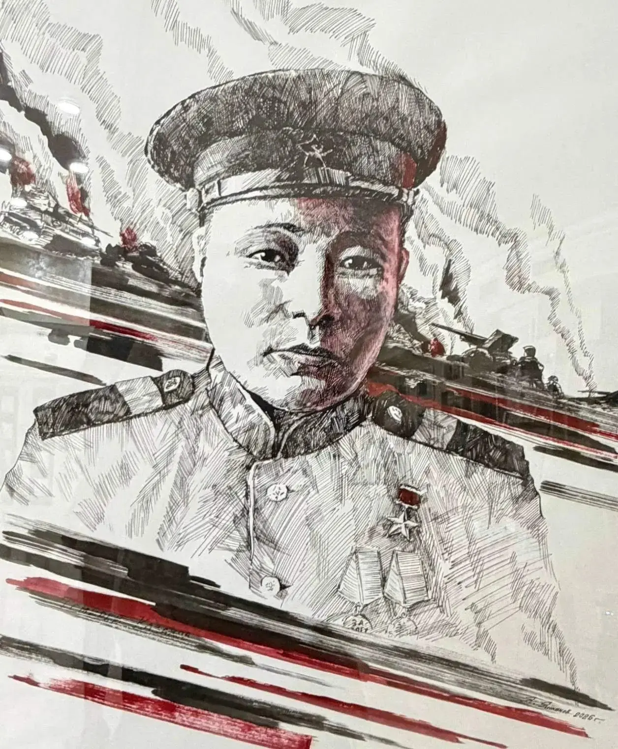 Портрет Героя Советского Союза из Республики Алтай Темирея Казакова представлен на всероссийской выс