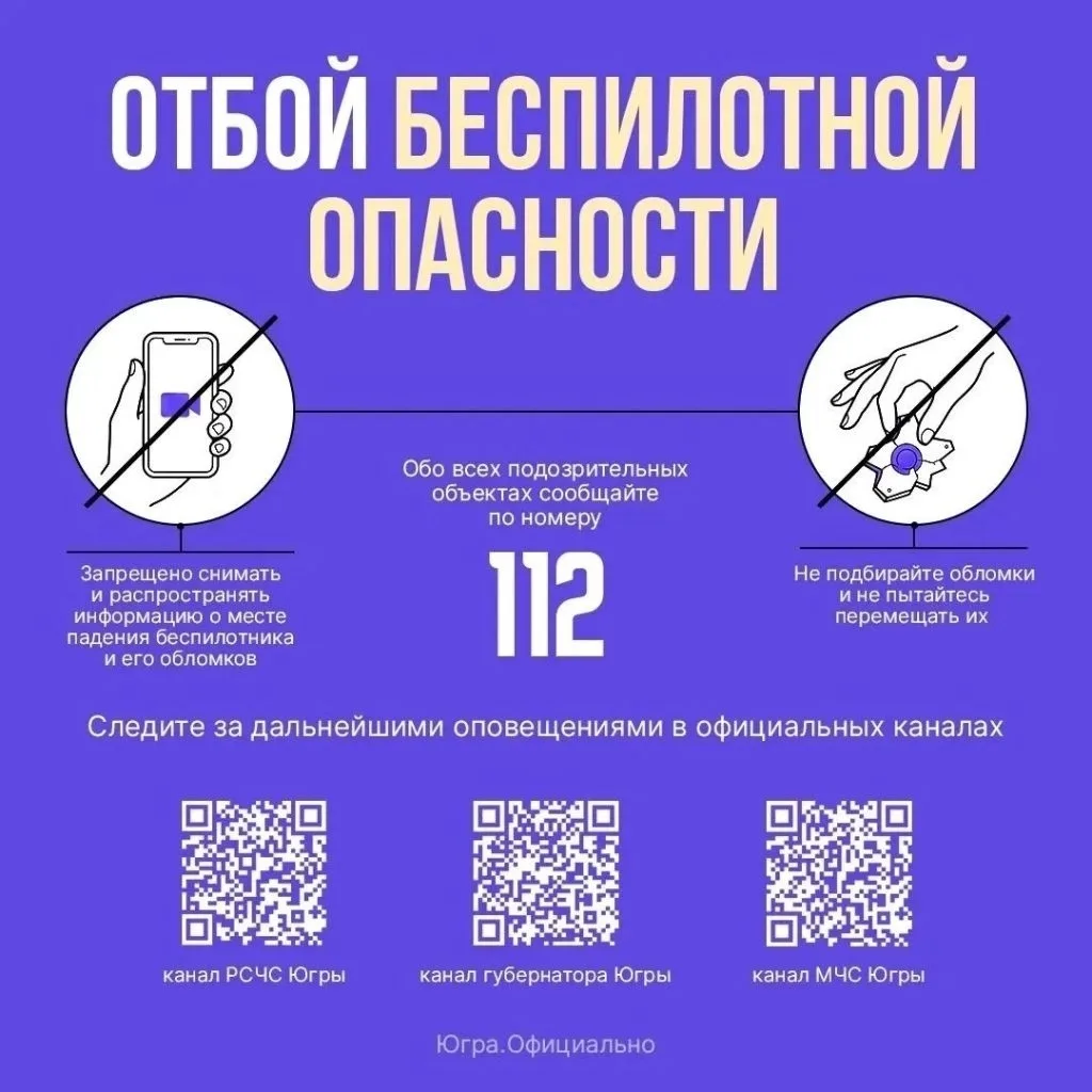 Внимание! Отбой «Беспилотной опасности!» на территории Югры. ⚠️🤖