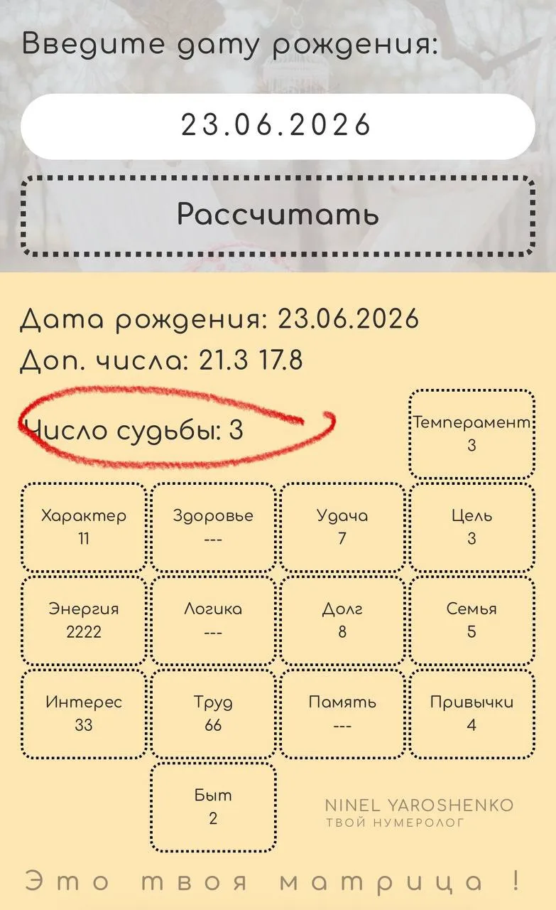 23 июня 
Число персонального дня 3

↘️Это удачный день. Сегодня вам не нужна причина для хорошего на