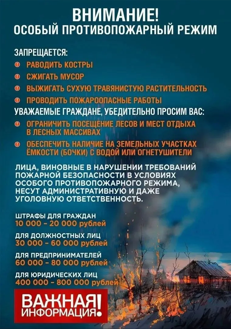 🚨 ВНИМАНИЕ! ОСОБЫЙ ПРОТИВОПОЖАРНЫЙ РЕЖИМ