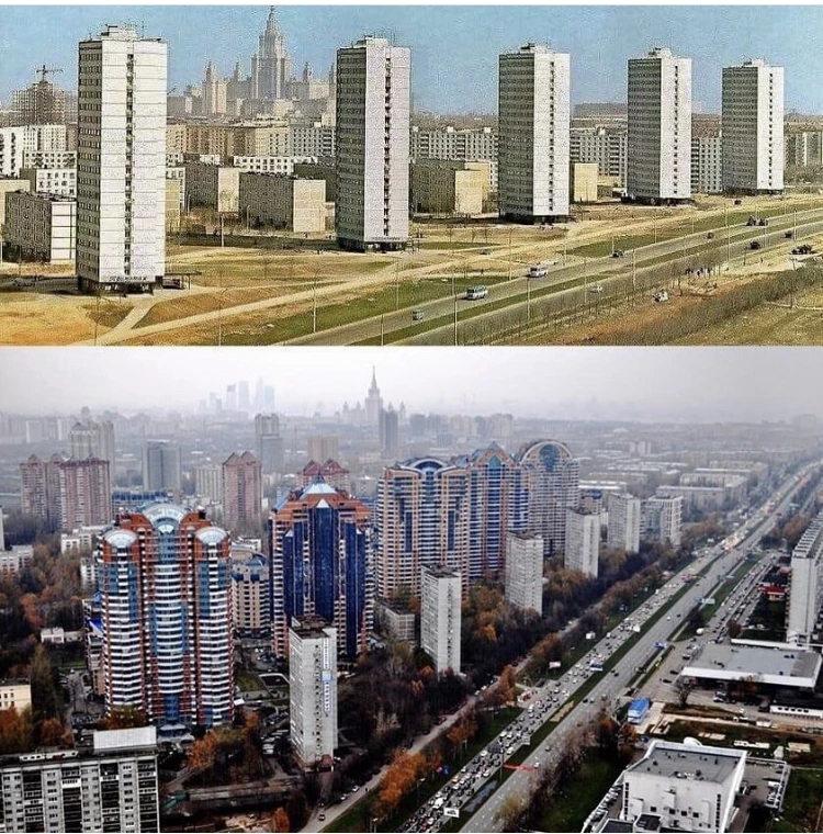 Москва, Ленинский проспект. Времена СССР и сейчас. Как все меняется ⠀ #москва #города #история #недв