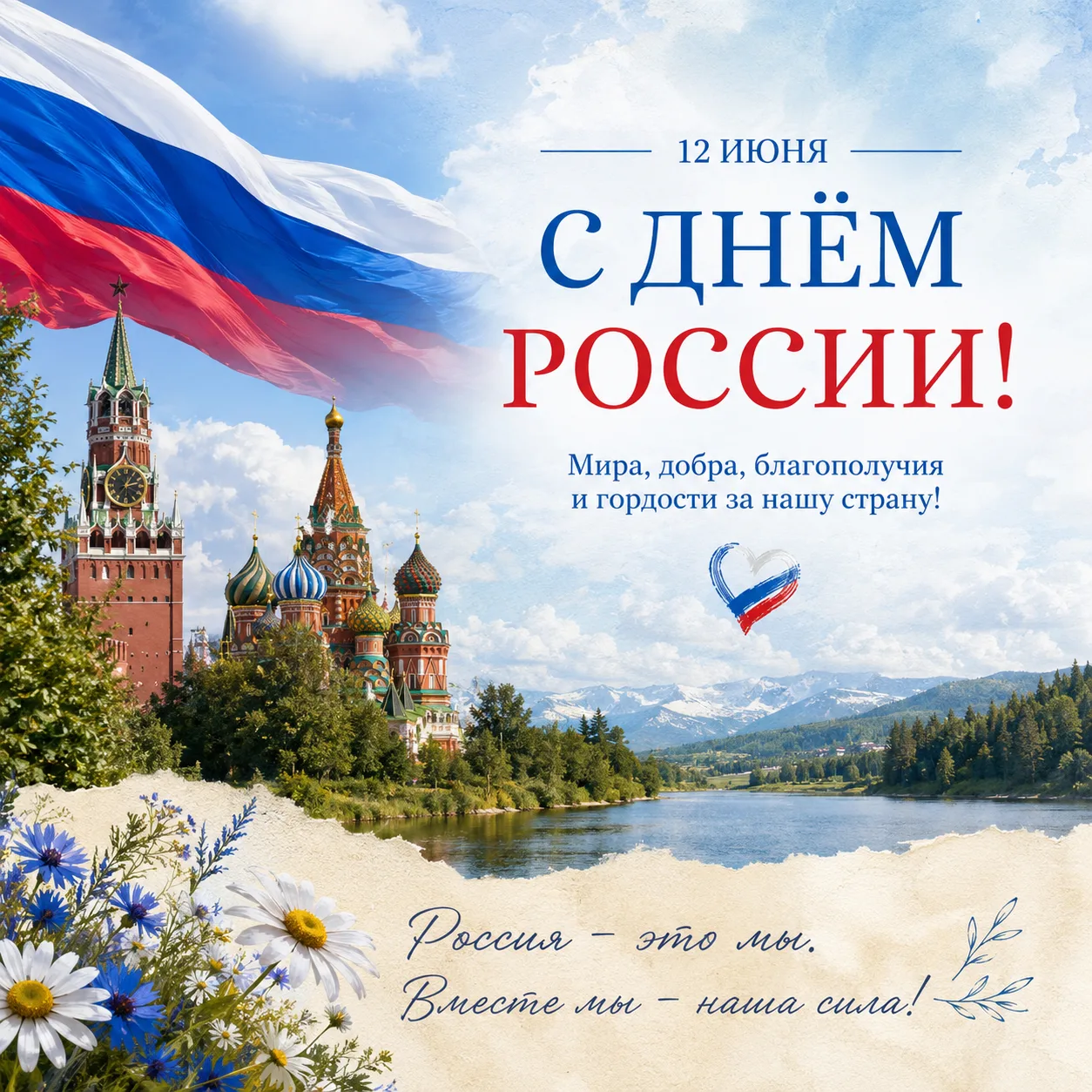 🇷🇺 С Днём России!

12 июня мы отмечаем праздник, который объединяет миллионы людей от Калининграда