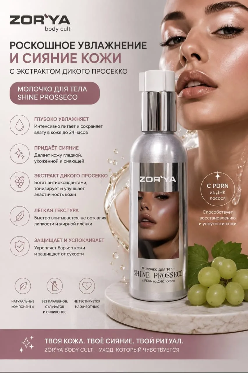 Сияй, как бриллиант! ✨

Представляем новое молочко для тела SHINE PROSECCO от ZOR YA BODY CULT. Это 