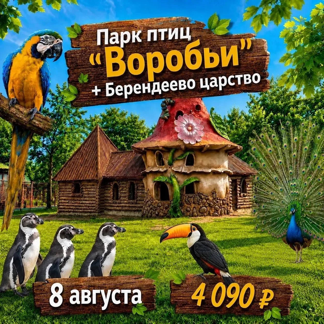 Сказка наяву: едем всей семьей в Парк Птиц «Воробьи», с остановкой на сладкий пикничок «Берендеево ц