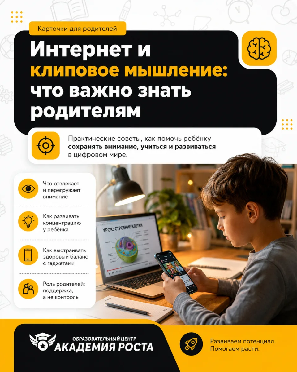 «Опять всё внимание в телефоне — поэтому и сосредоточиться ни на чём не может».