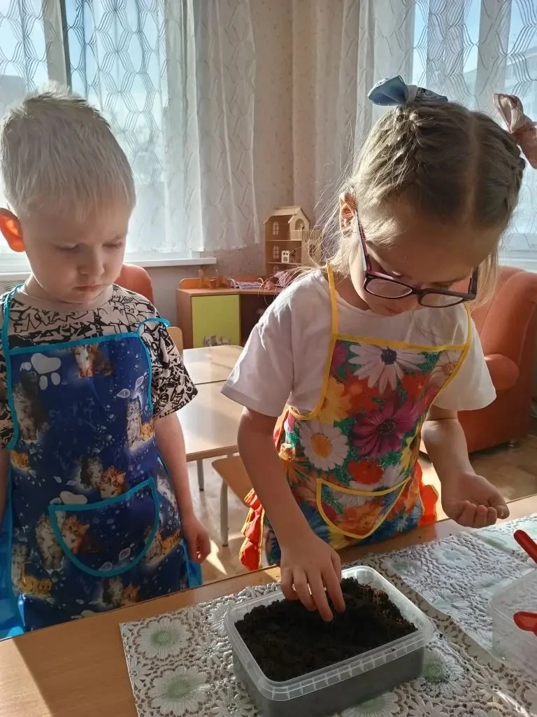 🌱 В 18 группе началась работа над «Огородом на окошке»! 🌱