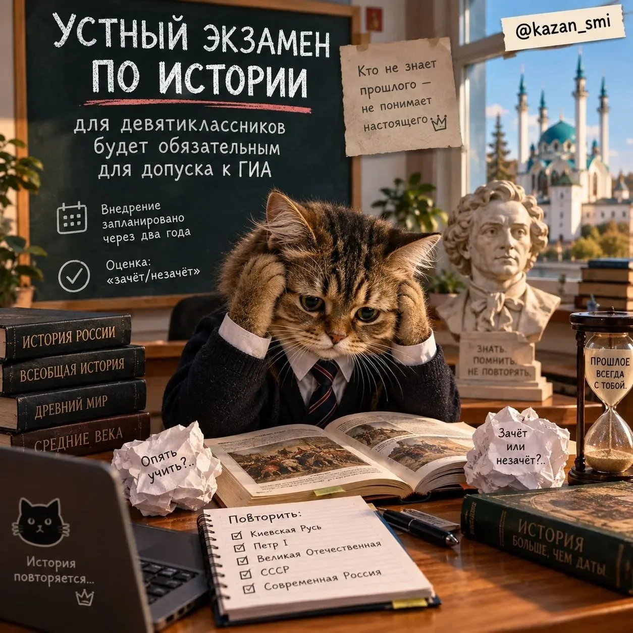Устный экзамен по истории будут сдавать девятиклассники для допуска к ГИА