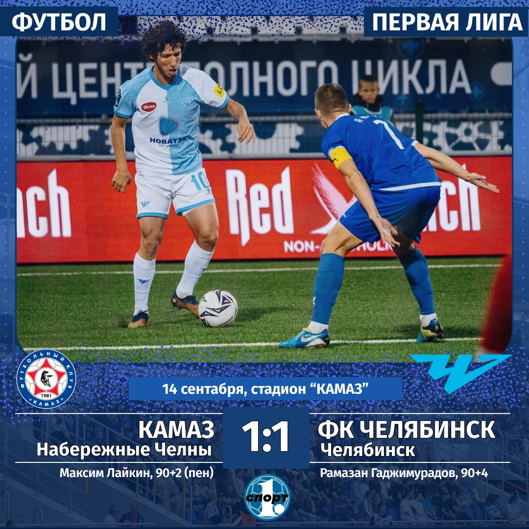 ⚽️ Футболисты «Челябинска» в очередном туре Первой лиги потеряли очки в матче с аутсайд...