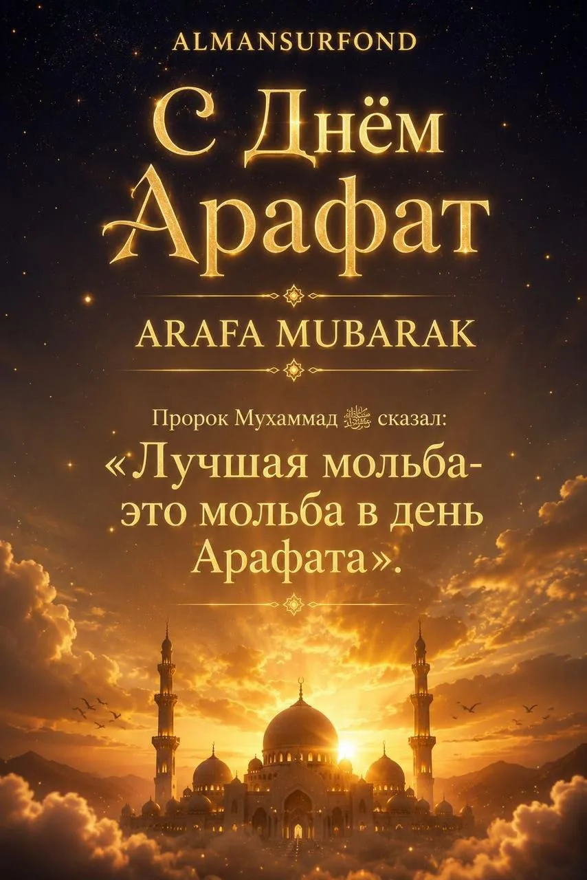 Согласно мусульманской религии, 
в День Арафа вознаграждение за благие поступки увеличивается многок