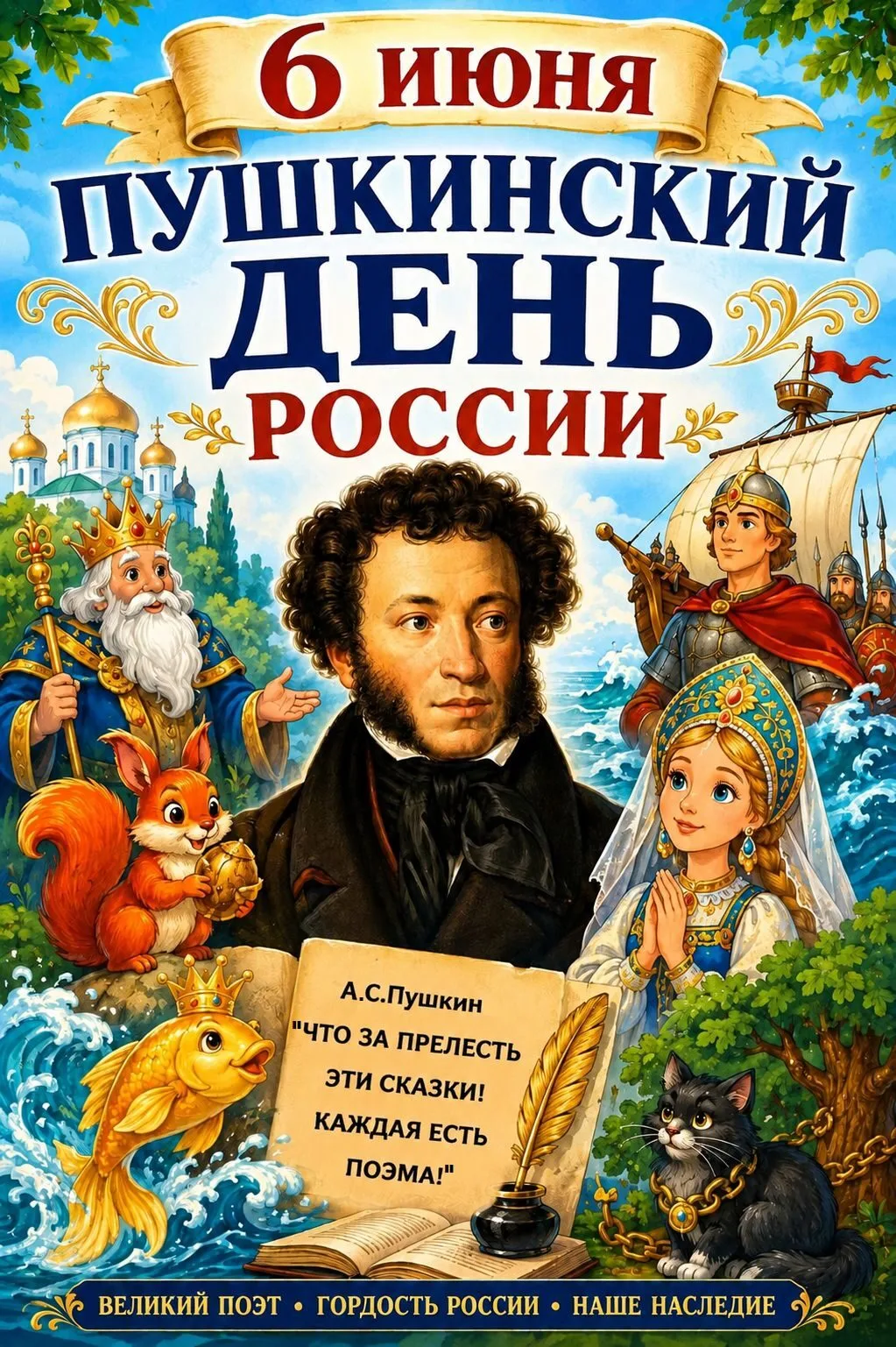 Сегодня день рождения Александра Сергеевича Пушкина - главного сказочника детства! Нака...