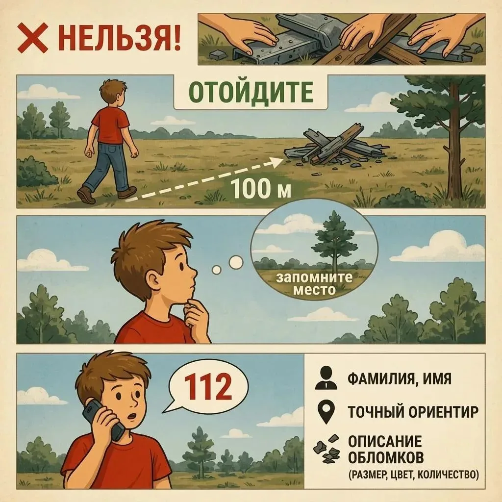 Что делать, если я увидел падающий БПЛА или его обломки?