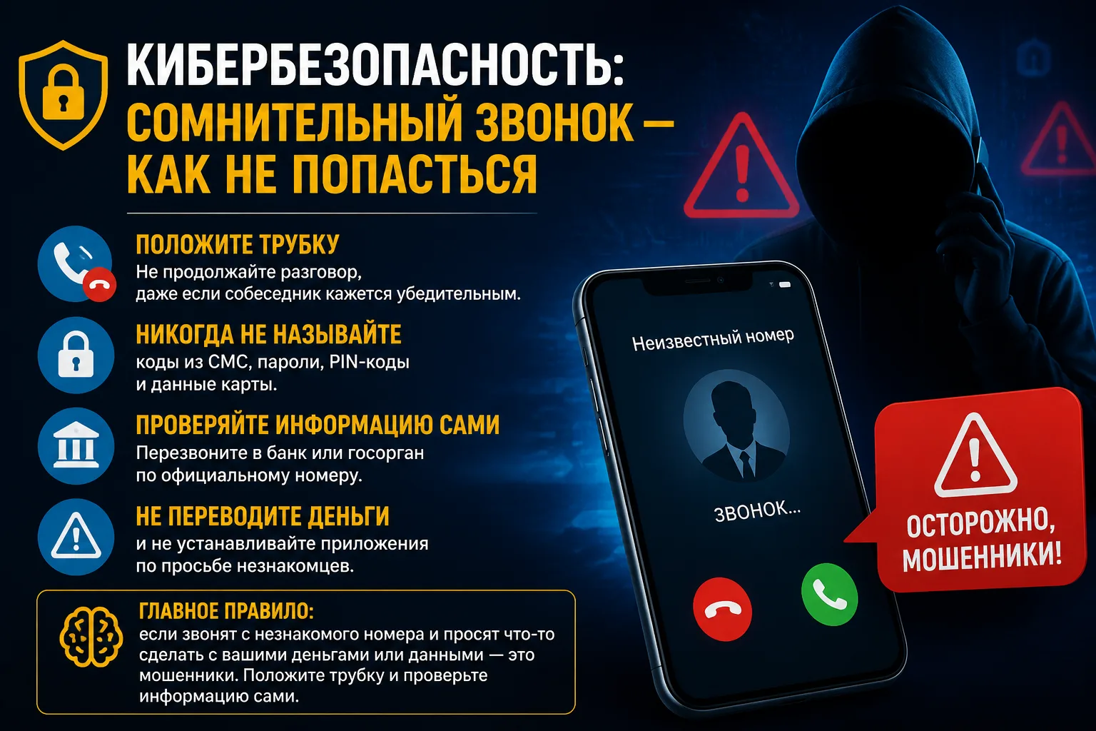 📞 Кибербезопасность: сомнительный звонок — как не попасться