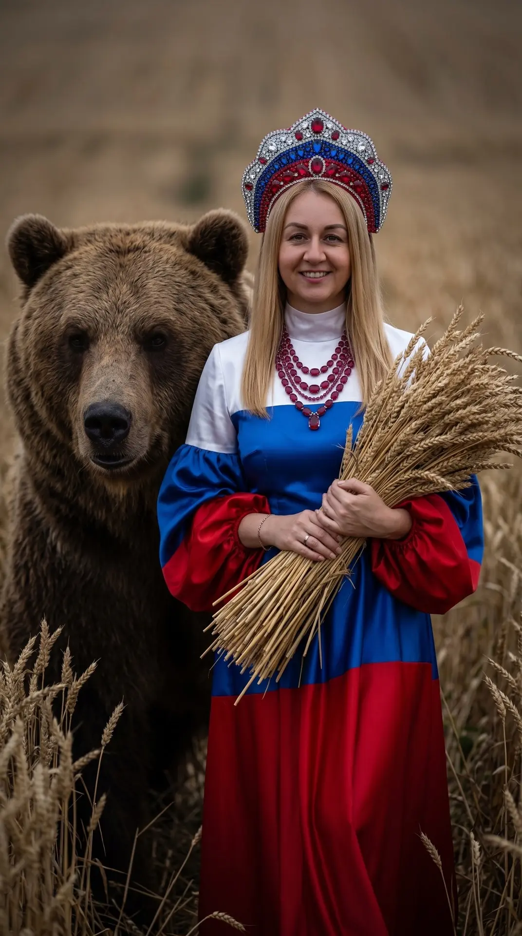 Россия моя, ты Россиюшка,
Глаза цвета неба и ржи золотой.
Художник провёл яркой кисточкой,
Ничто не 