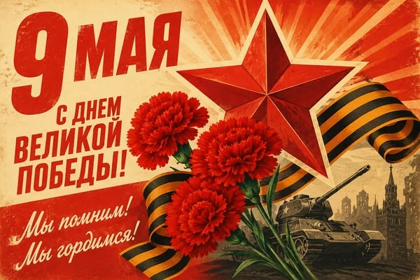 "Великий день в честь Великой Победы! Поздравляем всех с этим громким, гордым и памятны...